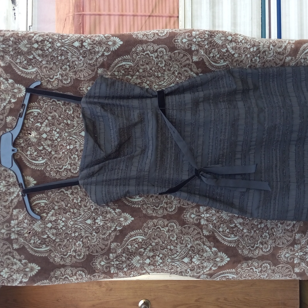 Maggie London sz.12 black dress 86%poly 14%nyl lining 100%acetate